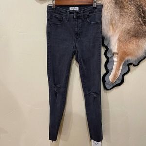Madewell Gray High Rise Skinny Jeans 27 Tall￼